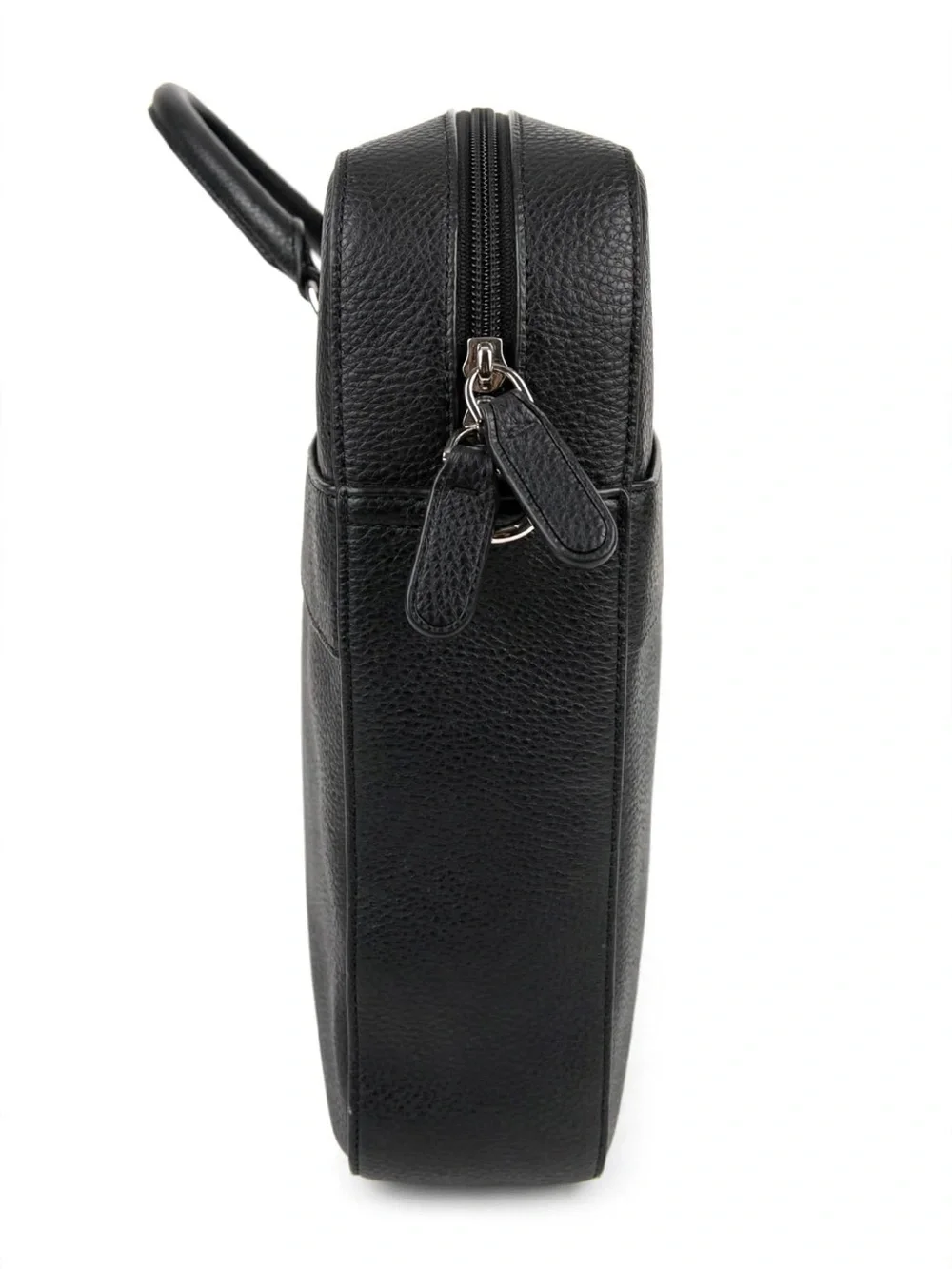 Michael Kors Black Pebbled Leather Briefcase with Silver Hardware